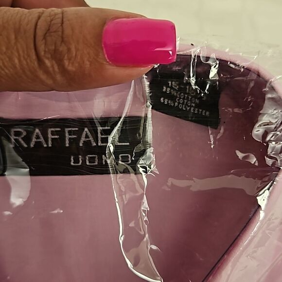 Raffael Uomo Men's Button-Down Long Sleeves Shirt Medium Pink - Picture 9 of 16